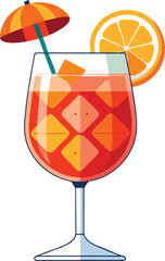 Glass of orange juice with ice cube, Cocktail with orange and lime