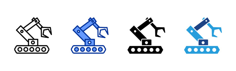 Robotics icon sheet multiple style collection