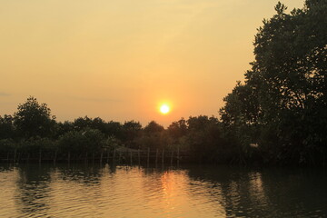 sunrise over the river