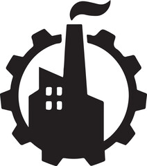 industry focused simple logo silhoutte vector art illustration