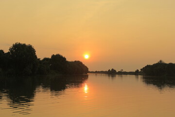 sunset over the river