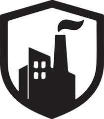 industry focused simple logo silhoutte vector art illustration