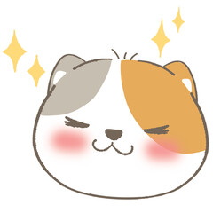 Adorable White Cat in Kawaii Style Illustration