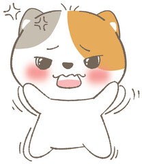 Adorable White Cat in Kawaii Style Illustration