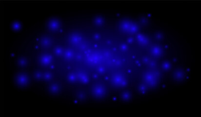 Clustered glowing points and blurred light form a dreamy particle effect for backgrounds, overlays, or visual design projects. Suitable for festive or magical compositions.