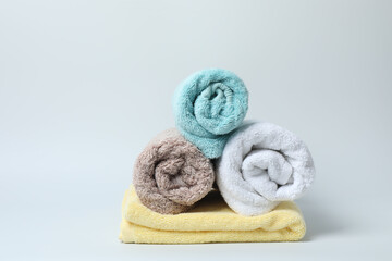 Bathroom towels on a white background