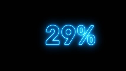 Neon 29% number illustration background.