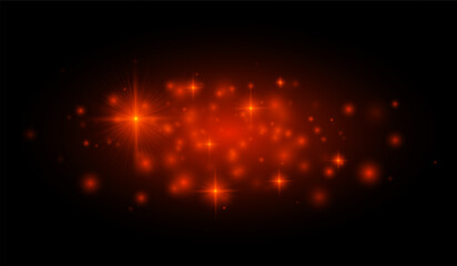 Fototapeta premium Multiple star-shaped flares and soft light particles for creating overlays, festive backgrounds, and graphic design projects.