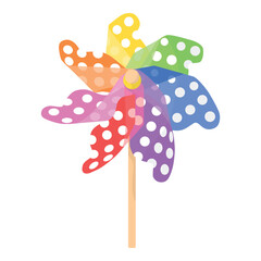 Cute rainbow polkadot windmill for carry.
