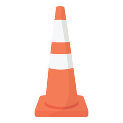 Traffic cone icon for traffic police or road.
