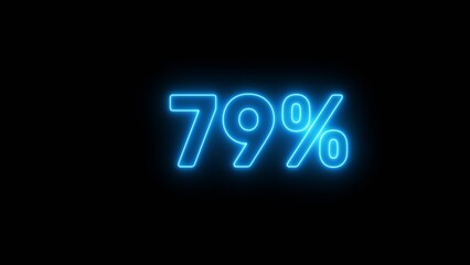 Neon 79% number illustration background.