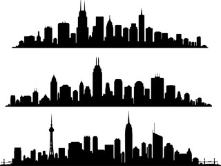 Cityscape Silhouettes Collection" vector bundle
