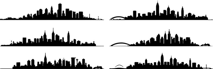 Fototapeta premium Cityscape Silhouettes Collection