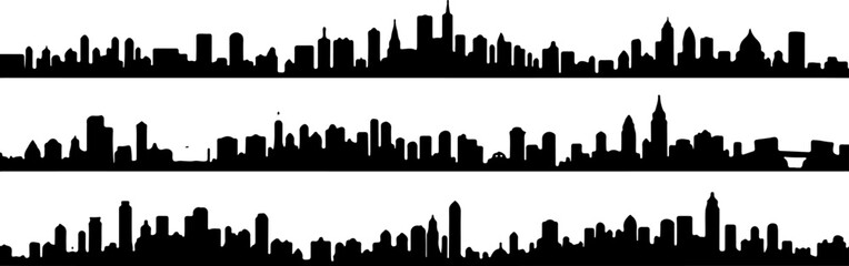 Naklejka premium Cityscape Silhouettes Collection