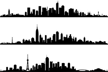 Cityscape Silhouettes Collection" vector bundle