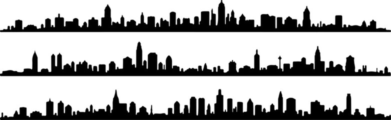 Naklejka premium Cityscape Silhouettes Collection