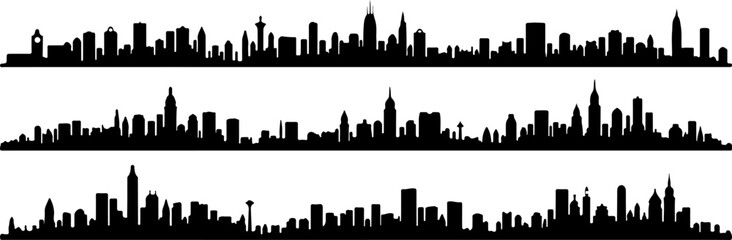 Cityscape Silhouettes Collection" vector bundle