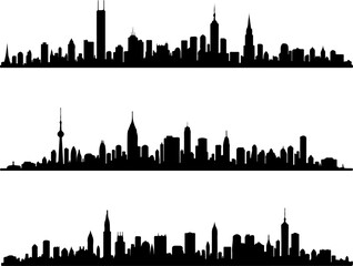 Cityscape Silhouettes Collection" vector bundle