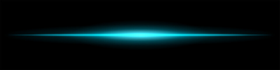 Single horizontal beam with intense glow at the center and sharp fade at the edges. Creates a clean visual effect with minimal abstract focus.