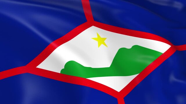 Photo realistic slow motion 4KHD flag of the Eustatius waving in the wind.  Seamless loop animation with highly detailed fabric texture in 4K resolution.