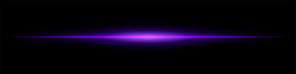 Single horizontal beam with intense glow at the center and sharp fade at the edges. Creates a clean visual effect with minimal abstract focus.