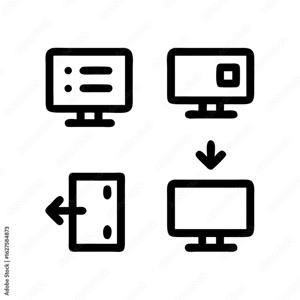 Poster set of computer icons