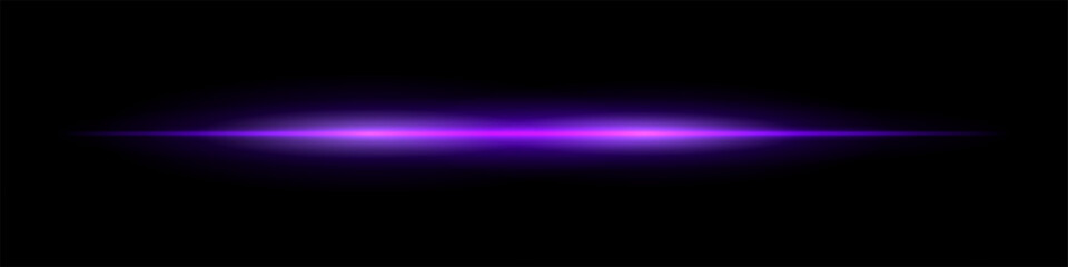 Horizontal glowing beam with soft blurred edges and bright center. Smooth gradient spreads across background forming minimal futuristic light effect.