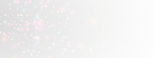 Colored glitter dust with transparent glow, shiny effect and holiday light png.