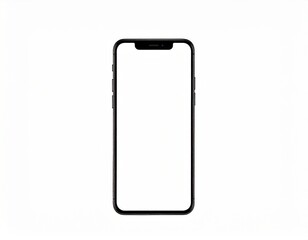 Modern Smartphone with Blank Screen – Angled Front View on White Background



