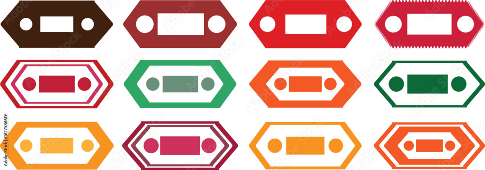 Poster silhouette scalloped frames zigzag edge, silhouette scalloped frames et with scallop shape. rectangl