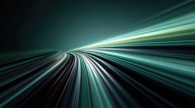 Abstract streaks of light converging at a vanishing point