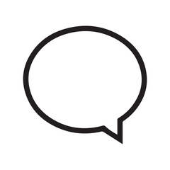 Black speech bubble icon isolated on white background