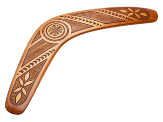 Intricate Carved Boomerang Australian Aboriginal Art