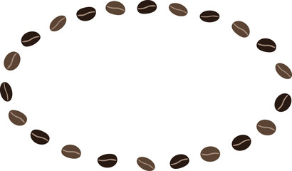 oval coffee beans frame line