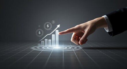 Financial Growth Chart Being Virtually Touched