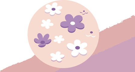 Floral design with pastel hues in a soft color palette.