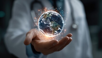 Doctor holds holographic Earth