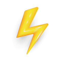 Minimalist Lightning Bolt in Pure Yellow for Clean and Strong Branding