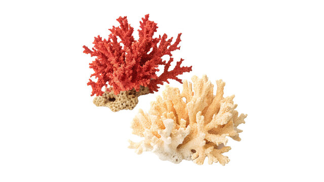 corals two pieces of dried isolated on transparent background