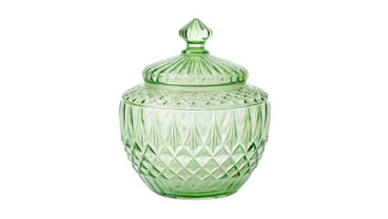 crystal green jar isolated on transparent background 