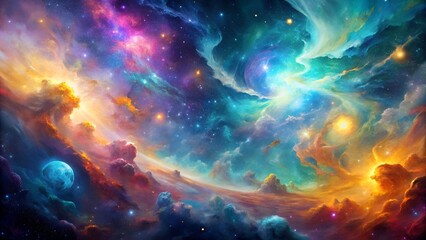 Fototapeta premium Colorful nebula in deep space
