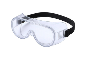 Clear Protective Safety Goggles with Adjustable Black Strap for Eye Protection in Industrial and Laboratory Environments