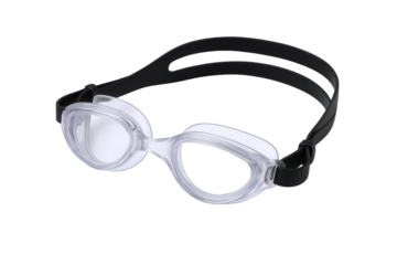 Clear Swimming Goggles with Black Strap for Water Sports and Aquatic Activities