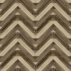 Obraz premium Modern seamless geometric pattern with natural textures: marble, wood, stone, cement, terrazzo. Ideal for interior design, wallpaper, packaging, textiles, tiles, and parquet flooring. 