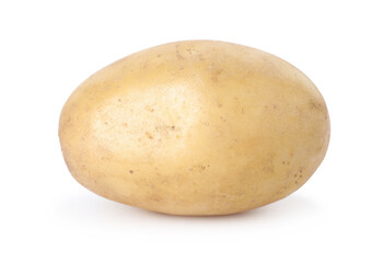 One fresh raw potato isolated on white