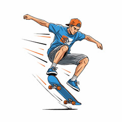 Obraz premium skateboarder jumping in the air