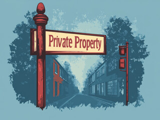 Private Property" sign with a classic design.