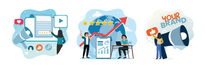 Entrepreneurs promote content, user ratings, and social media engagement.
