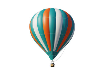 Colorful hot air balloon isolated on transparent background