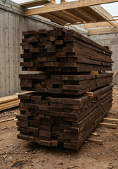 Close-up view of a worker's hands assembling metal beams with tools.